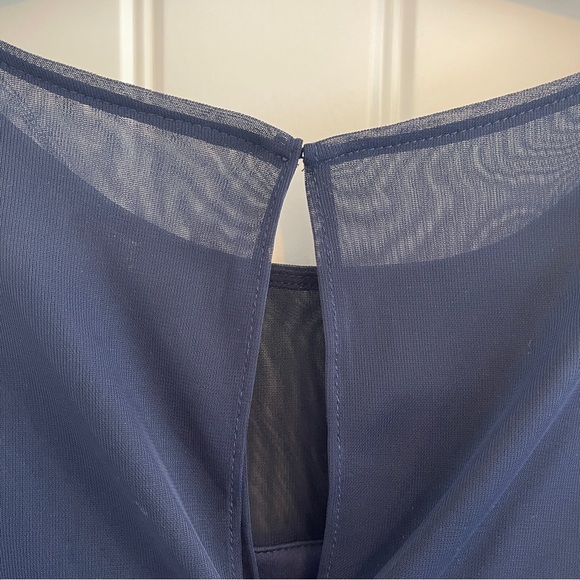 MARINA Asymmetrical Navy Blue Dress - Picture 6 of 8